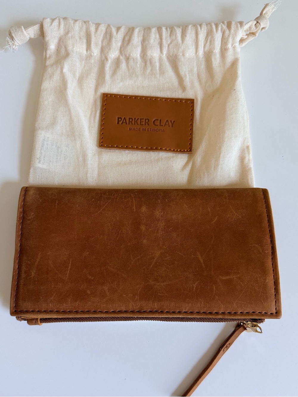 Parker Clay Brown Nubuck Leather Wallet